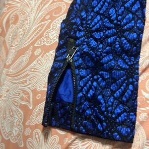 Antonio Melani  blue black dress zip sleeve